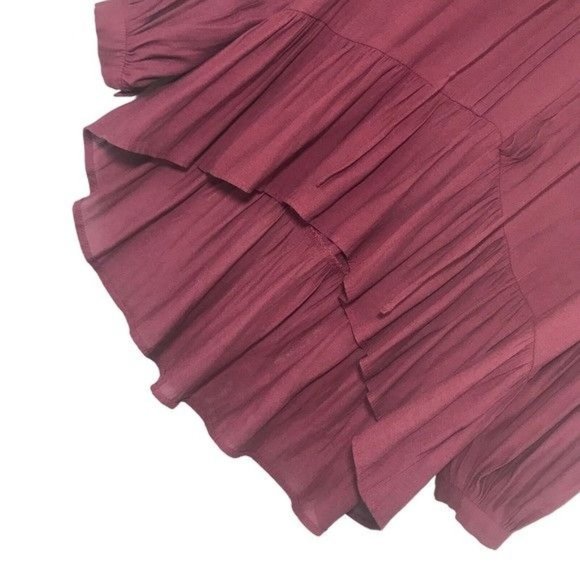 RO & DE Pleated Ruffle High Low Blouse Size XS - Picture 2 of 8